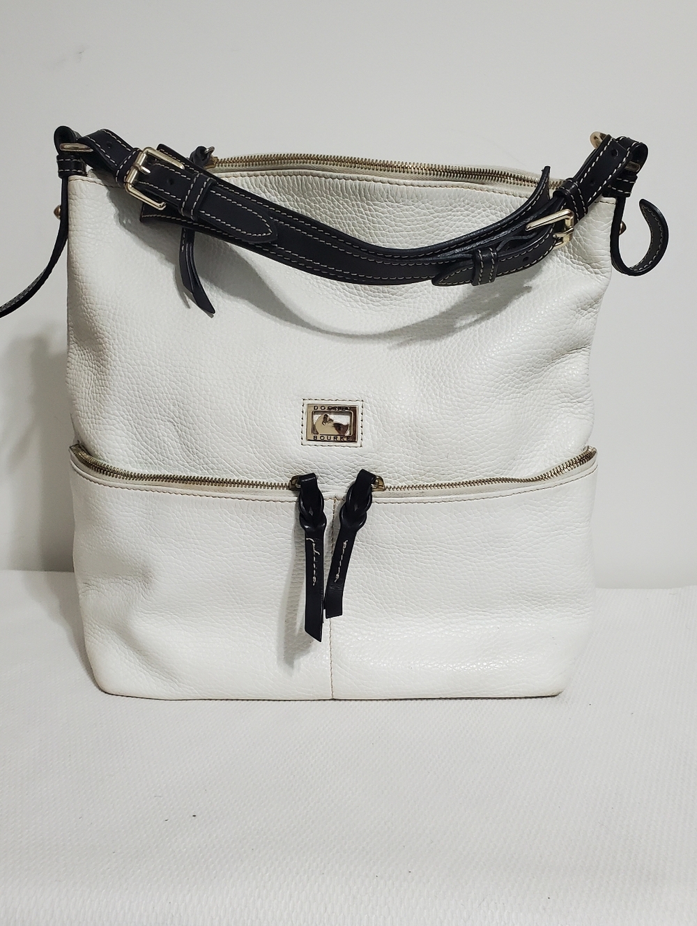 Dooney & Bourke Dillen Large Pocket Sac Hobo Shoulder Bag White Pebble Leather - Picture 2 of 16